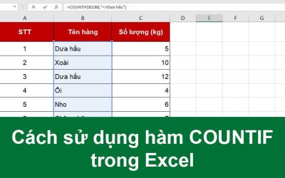 Mẹo sử dụng hàm COUNTIF trong Excel và ví dụ